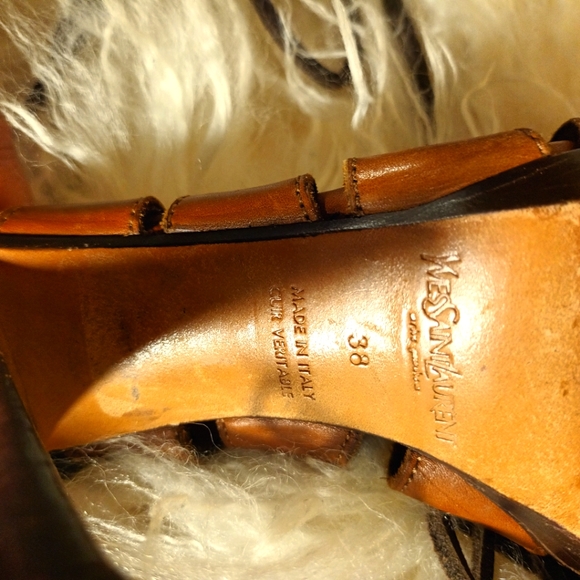 YSL Tom Ford Gladiator High Heel Sandal Brown Leather 2002 Collection Sz 38 - Picture 5 of 5